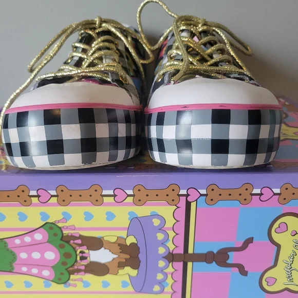 Irregular Choice Gingham Surprise Dino Sneakers, VGUC, Size 36 - Picture 3 of 12
